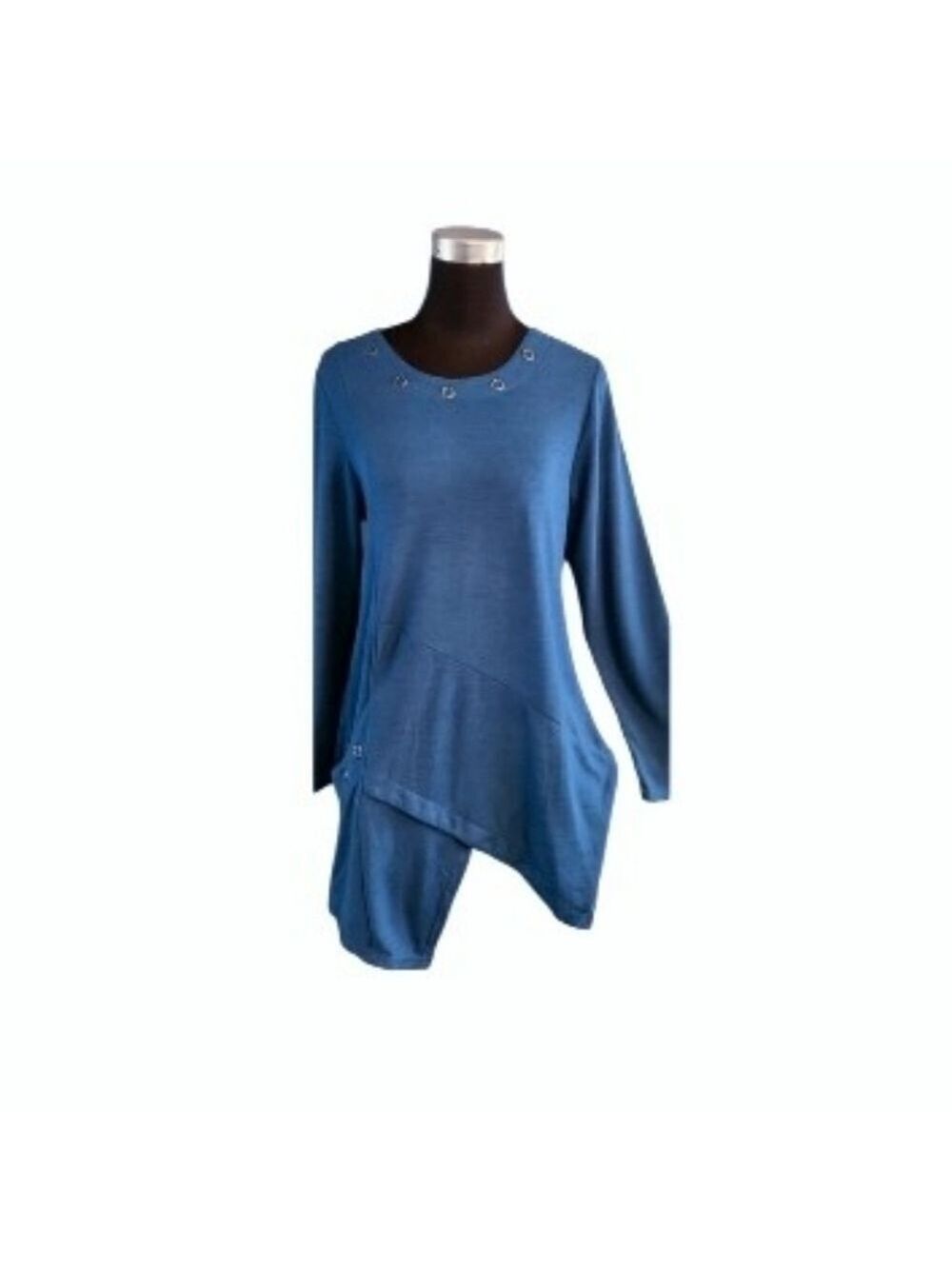 DOMANI Cotton Blend 3/4 Sleeve Crew Neck Tunic Top Size Large NWT